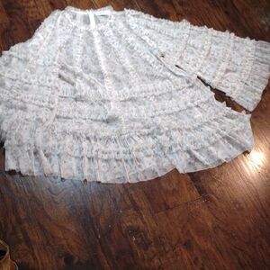 Mac Duggal Floral Ruffled Blouse